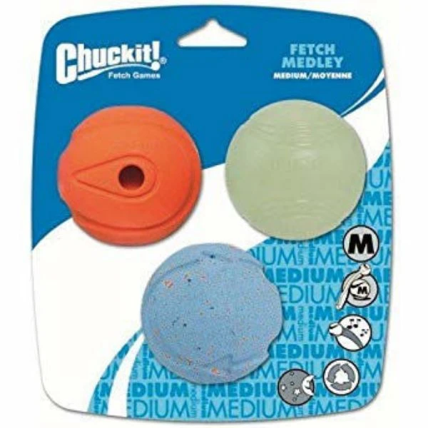 Chuckit! Chuckit Fetch Medley 3pk Medium 3 Chuckit! Chuckit Fetch Medley 3pk Medium