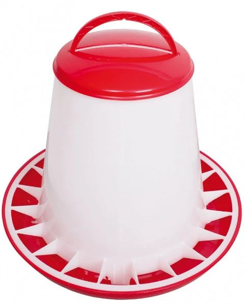 Stockshop Poultry Feeder Red / White 6kg 3 Stockshop Poultry Feeder Red / White 6kg