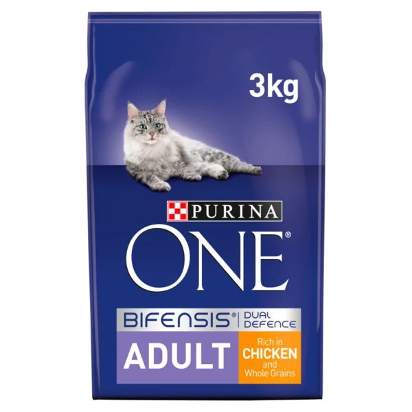 Purina ONE Adult Chicken And Whole Grains Dry Cat Food 3kg 3 Purina ONE Adult Chicken And Whole Grains Dry Cat Food 3kg