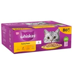 Whiskas Senior 7+ Poultry Feasts In Jelly Wet Cat Food Pouches 80x85g